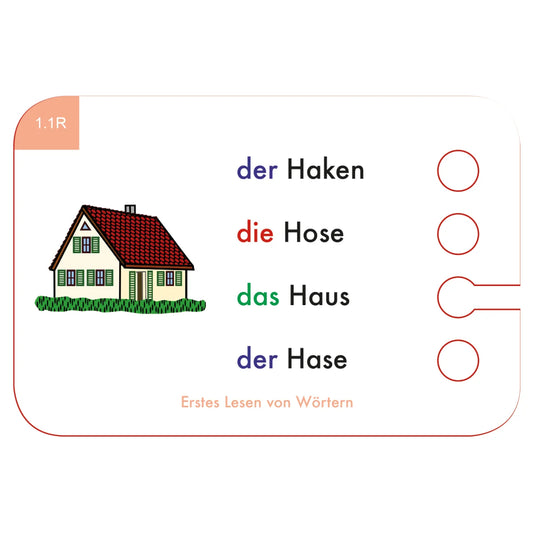 Beispielkarte Erstes Lesen von Wörtern