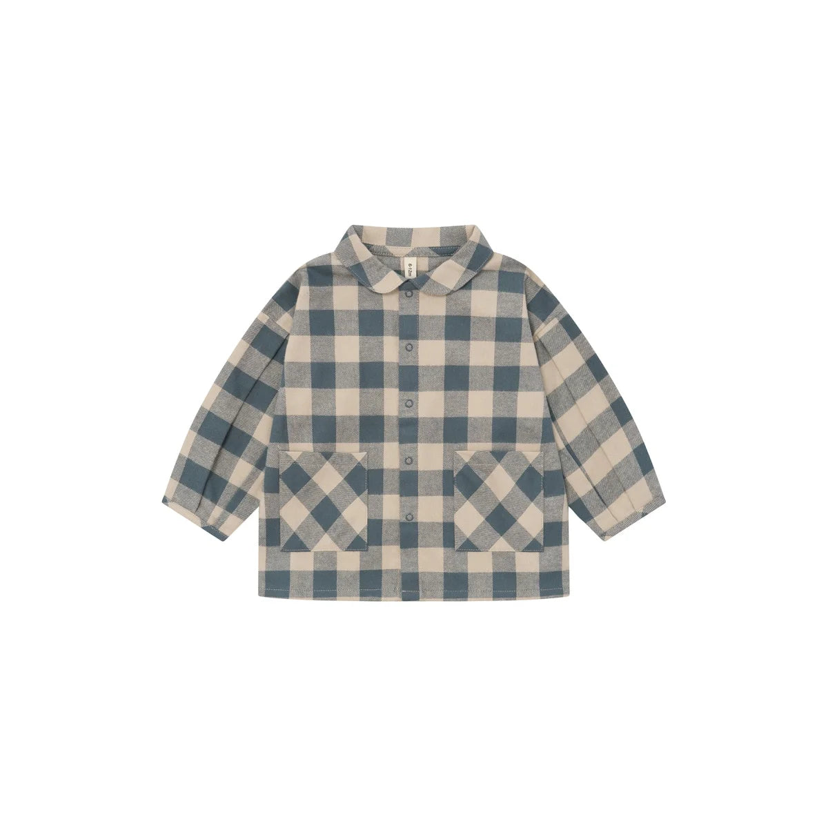 Organic Zoo Lodge Shirt Fog Blue Gingham Detail