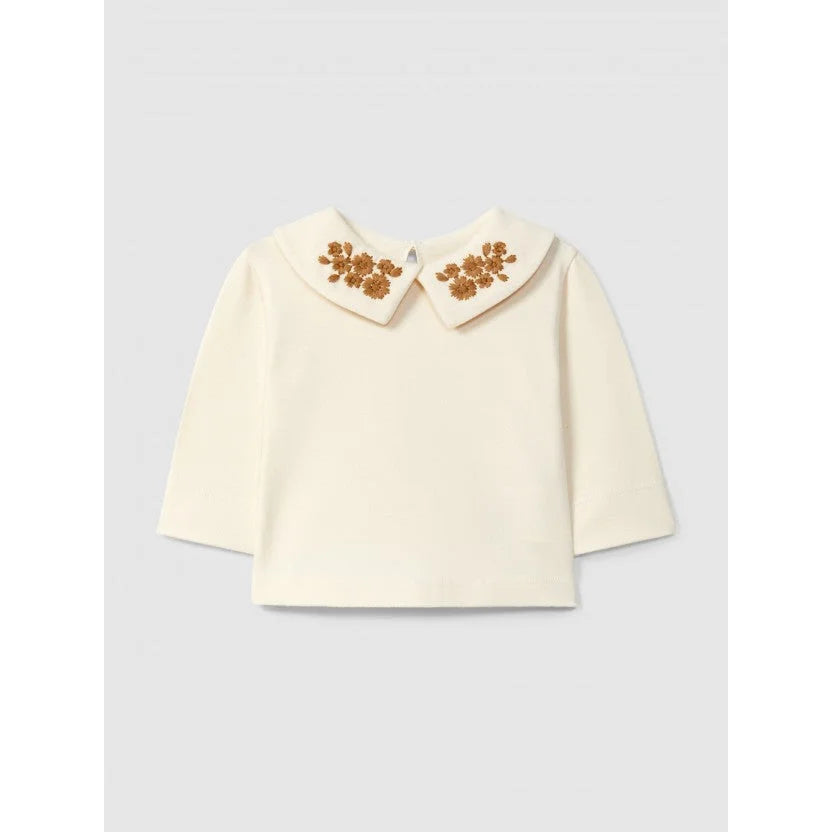 Snug Longsleeve mit Blumenkragen in Almond – Ansicht 1