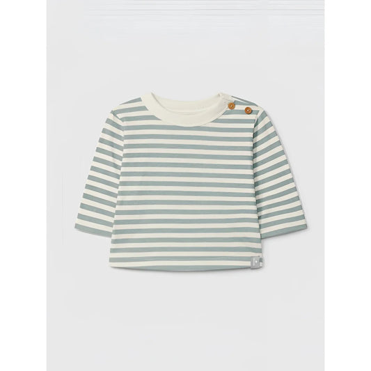 Snug Longsleeve gestreift in Grün – Ansicht 1