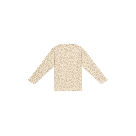 Nachhaltige Babykleidung: Longsleeve mit hohem Kragen Leo in Beige Leoprint