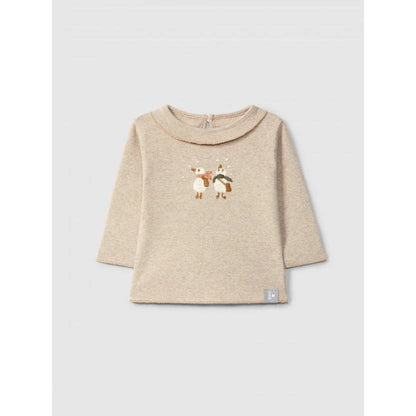 Snug Longsleeve mit Rüsche in Beige – Ansicht 1
