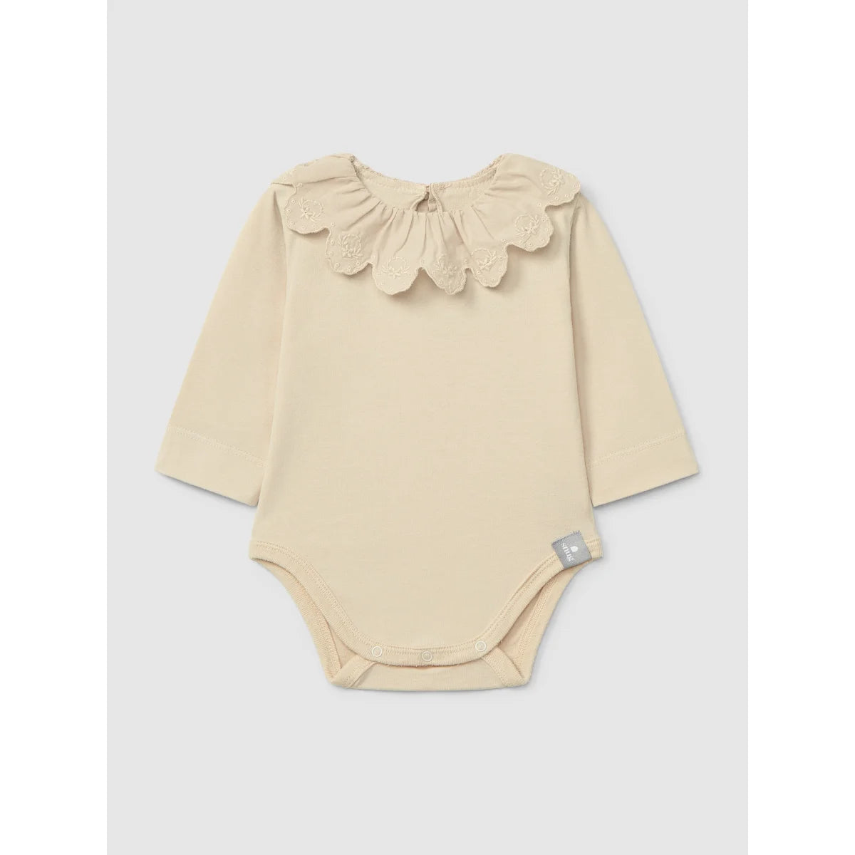 Maglia a maniche lunghe con colletto a balze | Beige