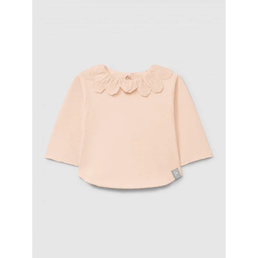 Snug Longsleeve mit Rüschenkragen in Rosa – Ansicht 1