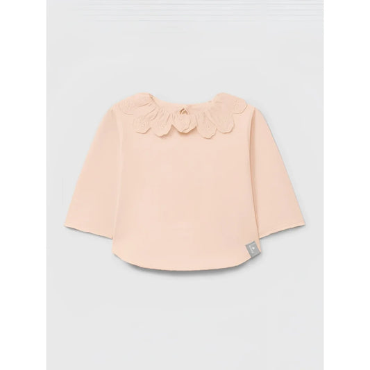 Snug Longsleeve mit Rüschenkragen in Rosa – Ansicht 1