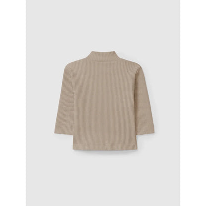 Rippenlangarmshirt mit Rollkragen in hellbeige, Produktname Longsleeve Taupe