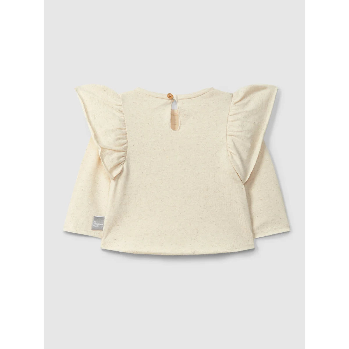 Nachhaltige Babykleidung Schweiz: Snug Longsleeve mit Rüschenärmeln aus Leinen