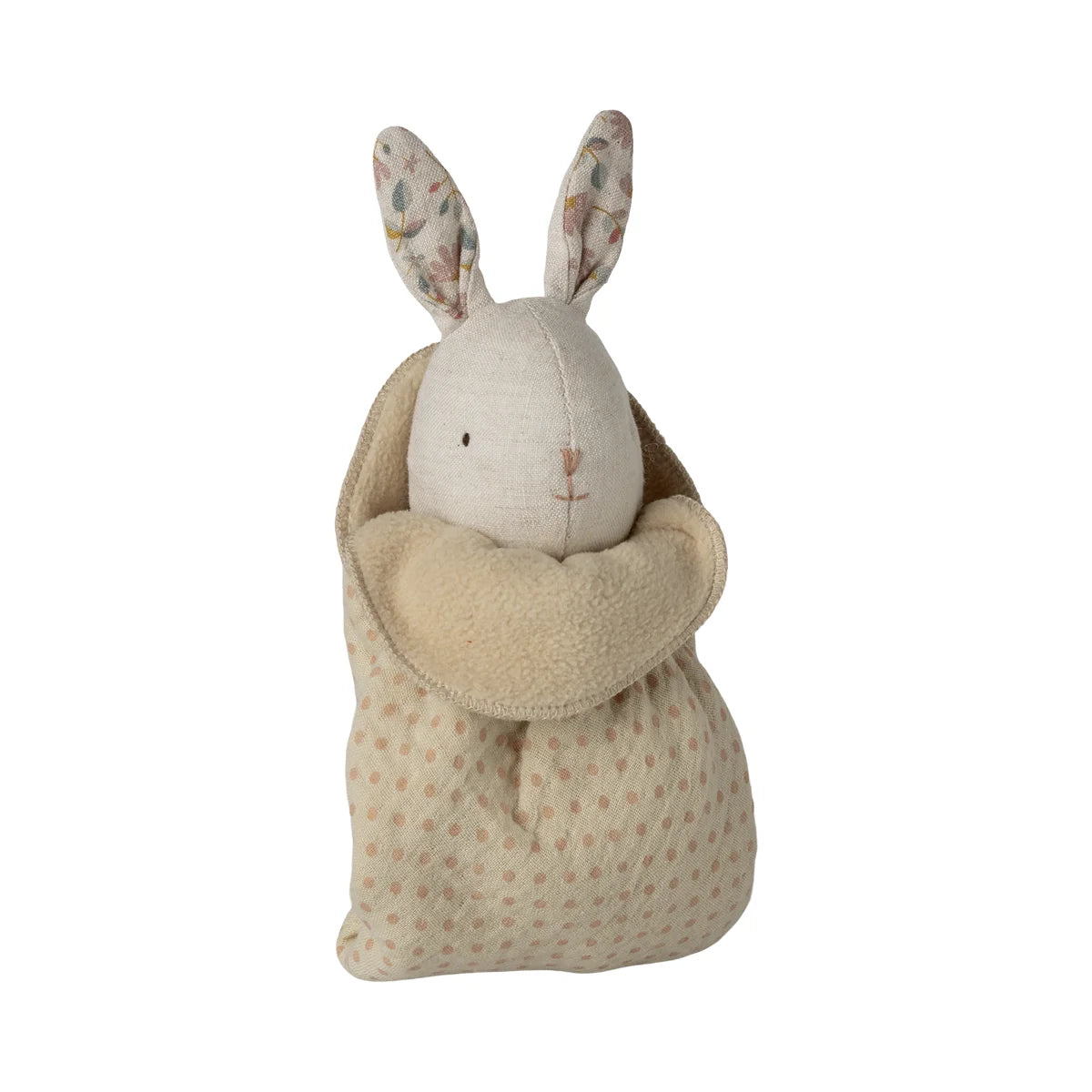 Süßes creamfarbenes hase mini plüschtier aus der lullaby friends nature kollektion mit floralen ohren als geschenk für neugeborene