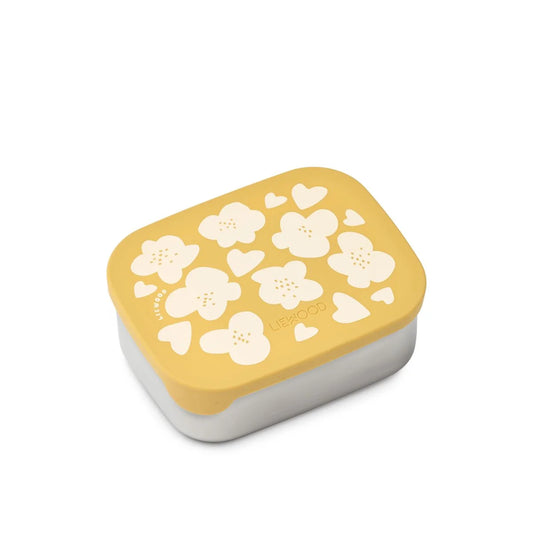 Gelber Lunchbox Arthur mit Blumenmuster und Herz-Deckel