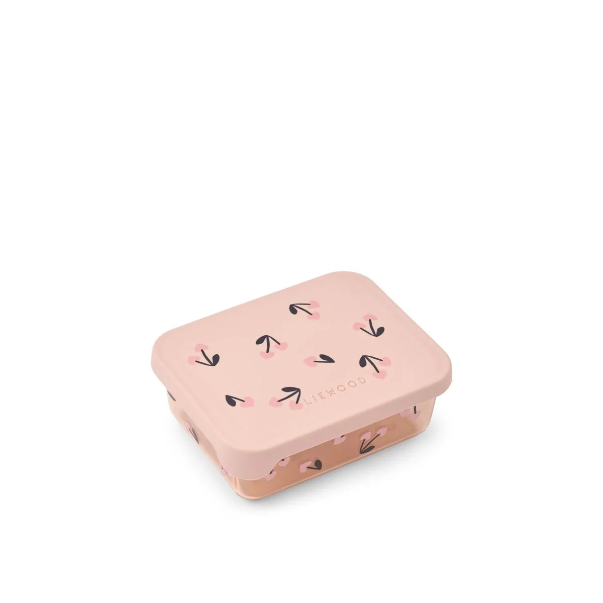 Rosa lunchbox tritan mit kirschmuster und herzdesign für einfache und stilvolle mittagspause