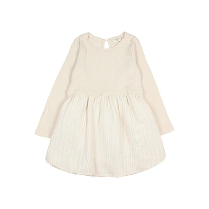 Creamfarbenes langärmliges Kleid im Produkt Lurex Combi Dress Ivory