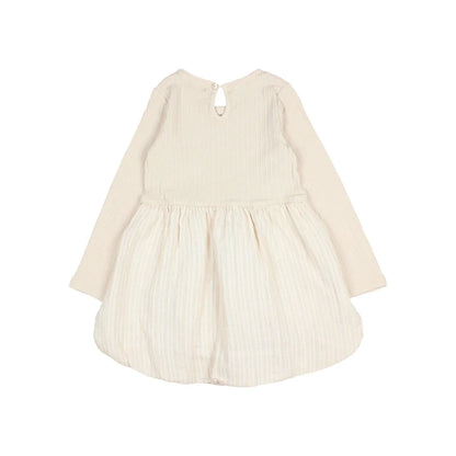 Cremefarbenes Langarmkleid aus dem Produkt Lurex Combi Dress Ivory