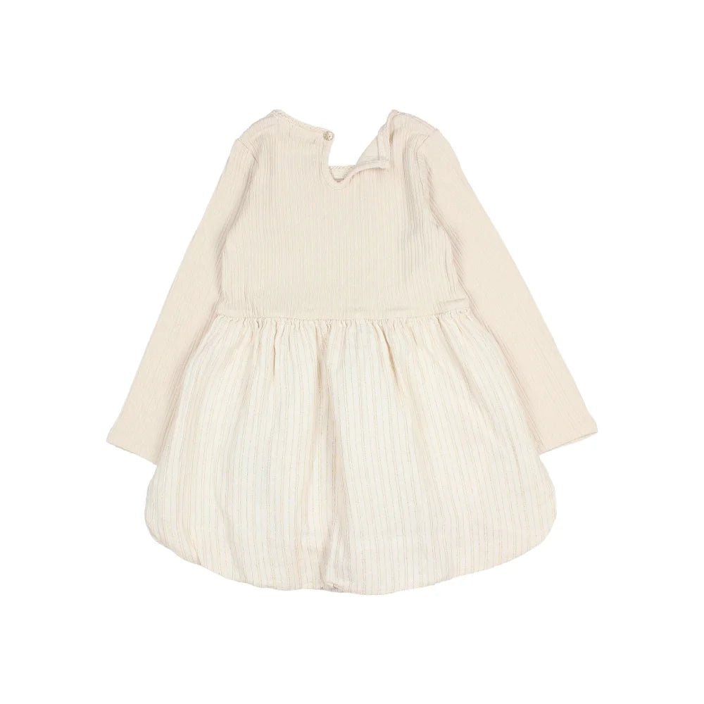 Creamfarbenes langärmliges Kleid aus dem Produkt Lurex Combi Dress Ivory