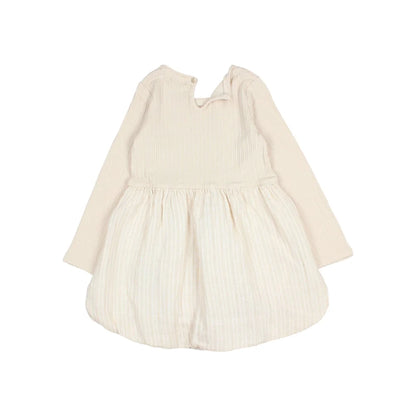 Creamfarbenes langärmliges Kleid aus dem Produkt Lurex Combi Dress Ivory