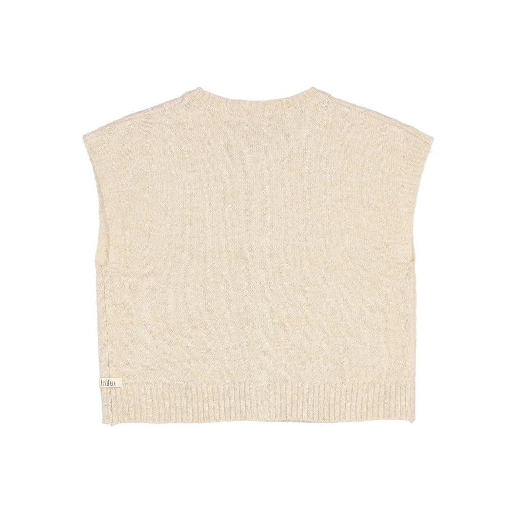 Helles cremfarbenes gestricktes Weste Produkt Lurex Tailleweste Natural