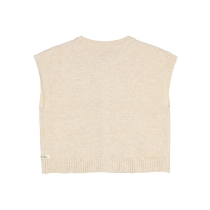 Helles cremfarbenes gestricktes Weste Produkt Lurex Tailleweste Natural