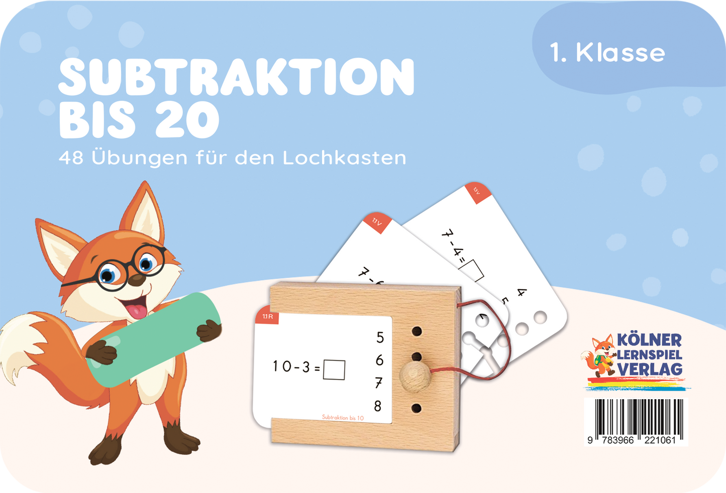 Lochkasten Kartensatz Subtraktion bis 20 vom Kölner Lernspielverlag