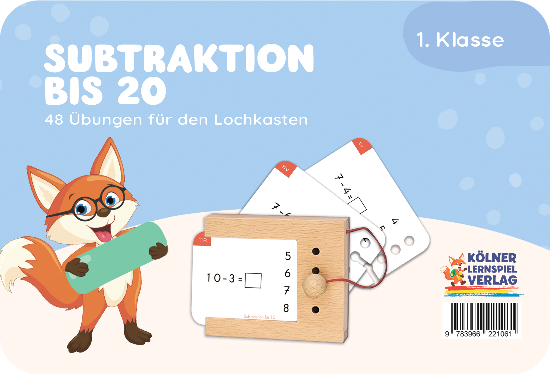 Lochkasten Kartensatz Subtraktion bis 20 vom Kölner Lernspielverlag