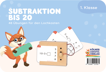 Lochkasten Kartensatz Subtraktion bis 20 vom Kölner Lernspielverlag