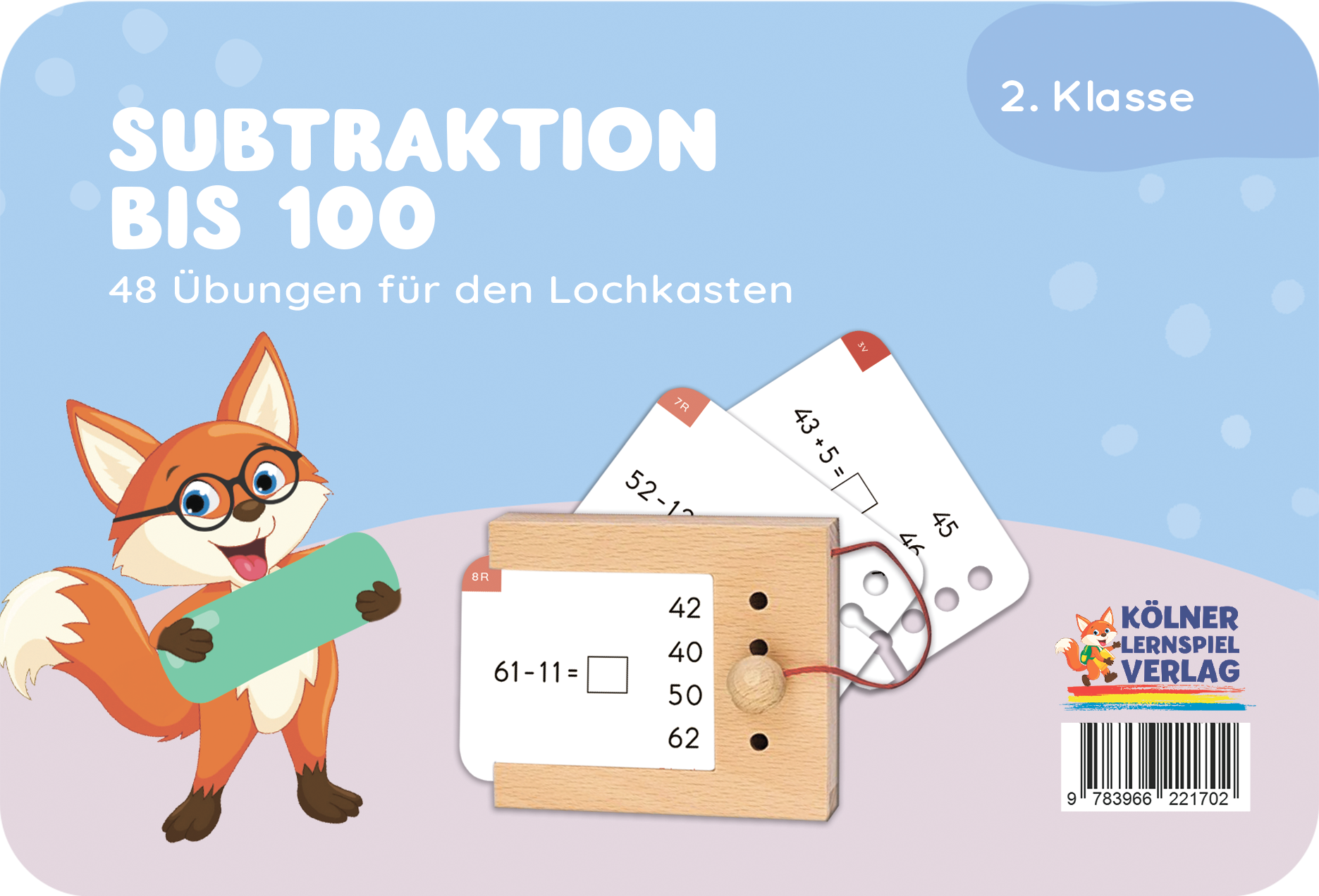 Lochkasten Kartensatz Subtraktion bis 100 vom Kölner Lernspielverlag