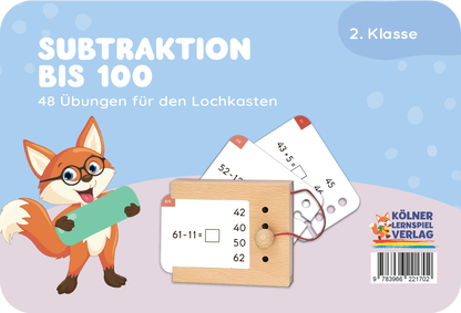 Lochkasten Kartensatz Subtraktion bis 100 vom Kölner Lernspielverlag