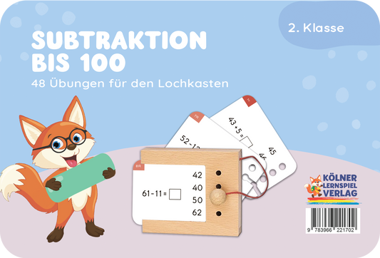 Lochkasten Kartensatz Subtraktion bis 100 vom Kölner Lernspielverlag