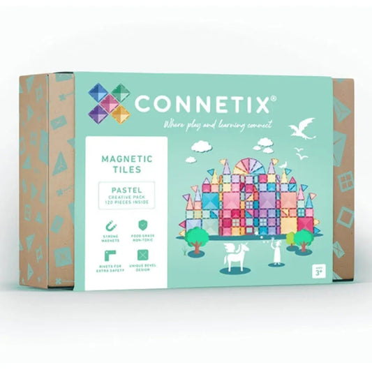 Produktbox für Connetix Magnetbausteine im pastellfarbenen Creative Pack 120 Stk