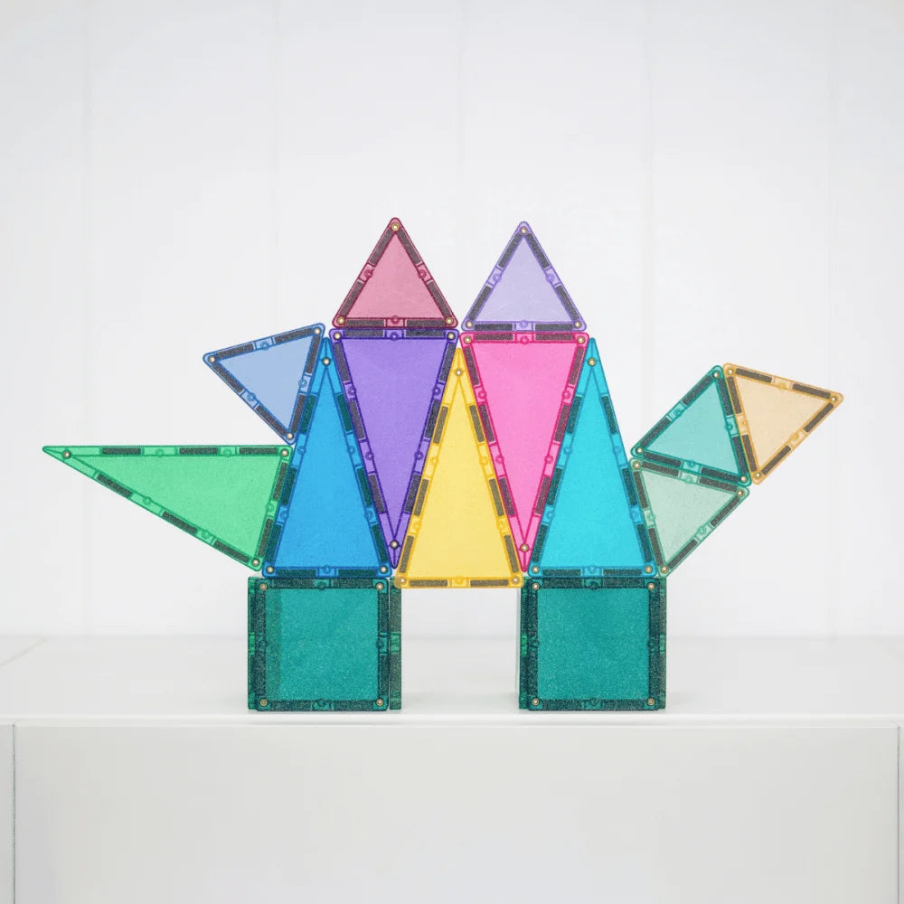 Buntes Magnetbausteine Dinosaur Spielzeug aus Glitter Castle Pack 48 Stück