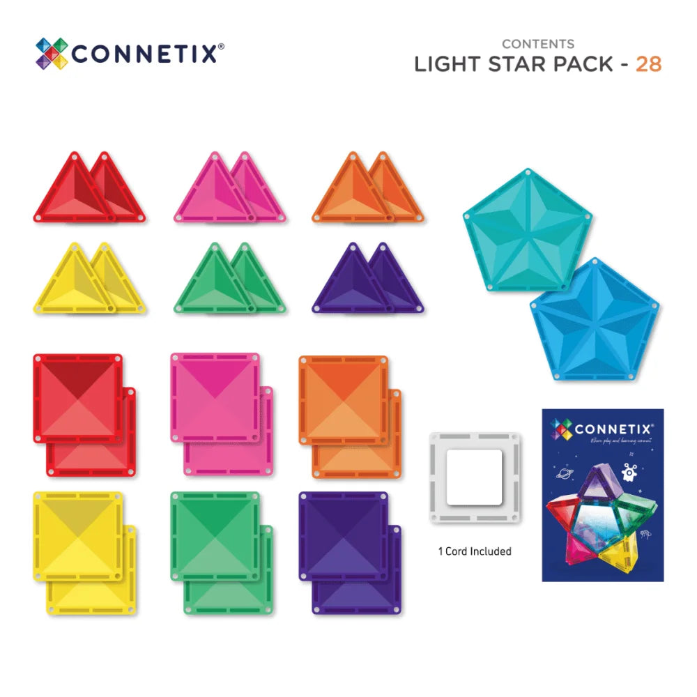 Bunte Magnetbausteine Light Star Pack 28 Stück zum kreativen Bauen