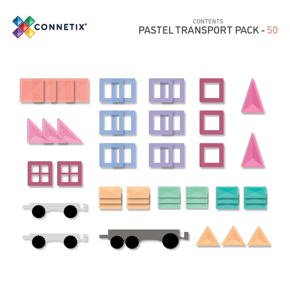 Connetix Magnetbausteine | Transport pack Pastel 50 Stk