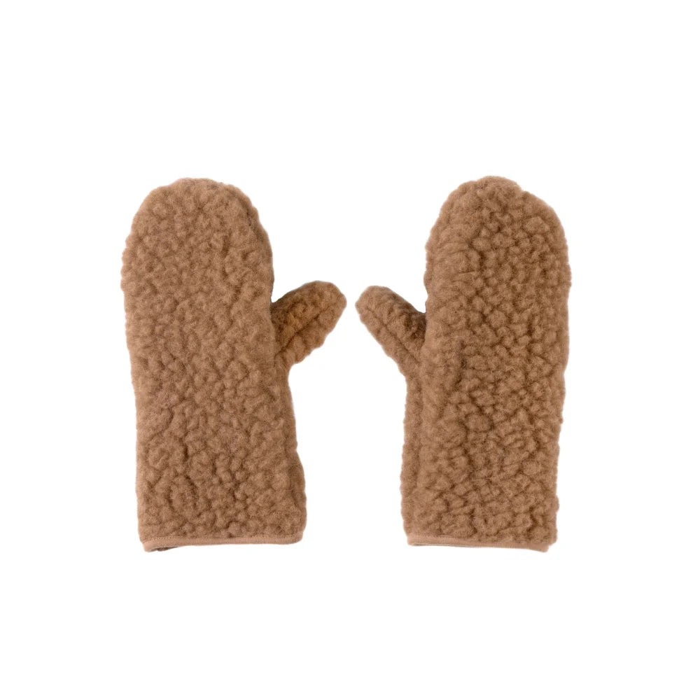 Paare braune Sherpa Fleece Handschuhe Teddy für Mama Handschuhe Bruno