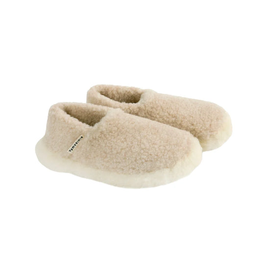 Creamfarbene, flauschige Sheepskin-Schaffell-Booties für Mama Schaffell und Schaffell Booties