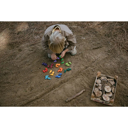 Bunter Mandala-Regenbogen-Schneeflocken-Ton-Kiesel-Set (12 Farben)