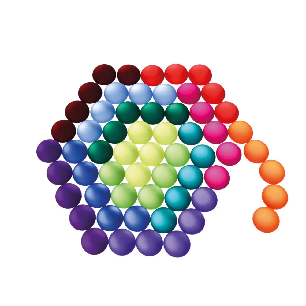 Regenbogenfarbene Perlen in Kreis, 60 matt glitzernde Steine