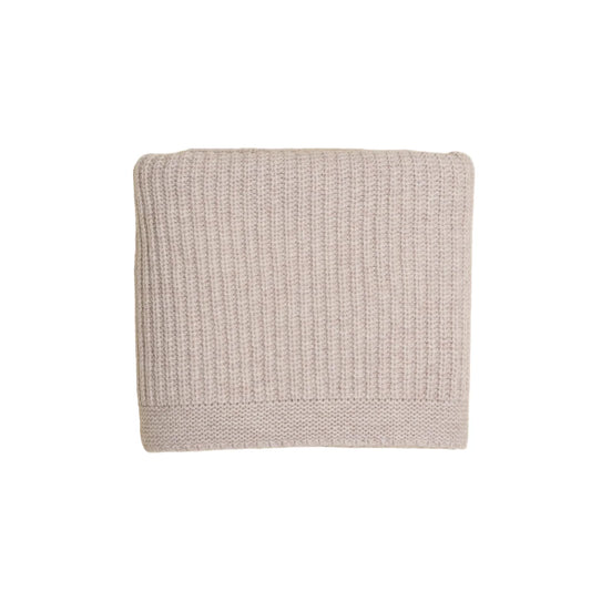 Merino Knitted Blanket Kiki | Soft Beige