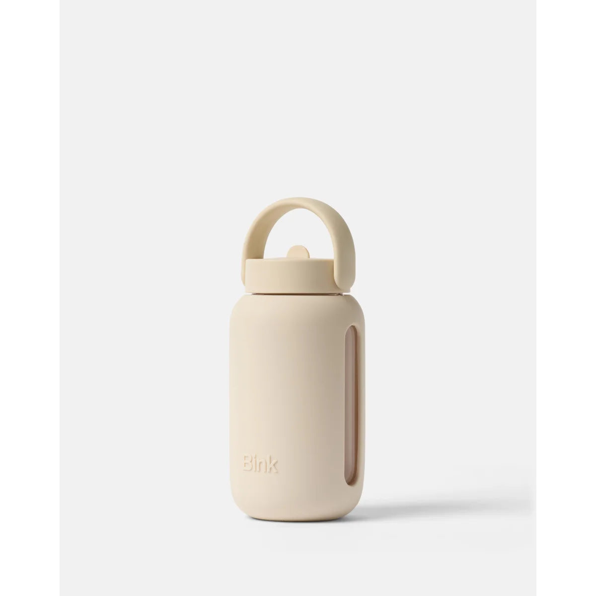 Bink Mini Bottle Flip Cap in Stone (steinfarben), Glas-Trinkflasche mit Flip-Verschluss – Ansicht 2