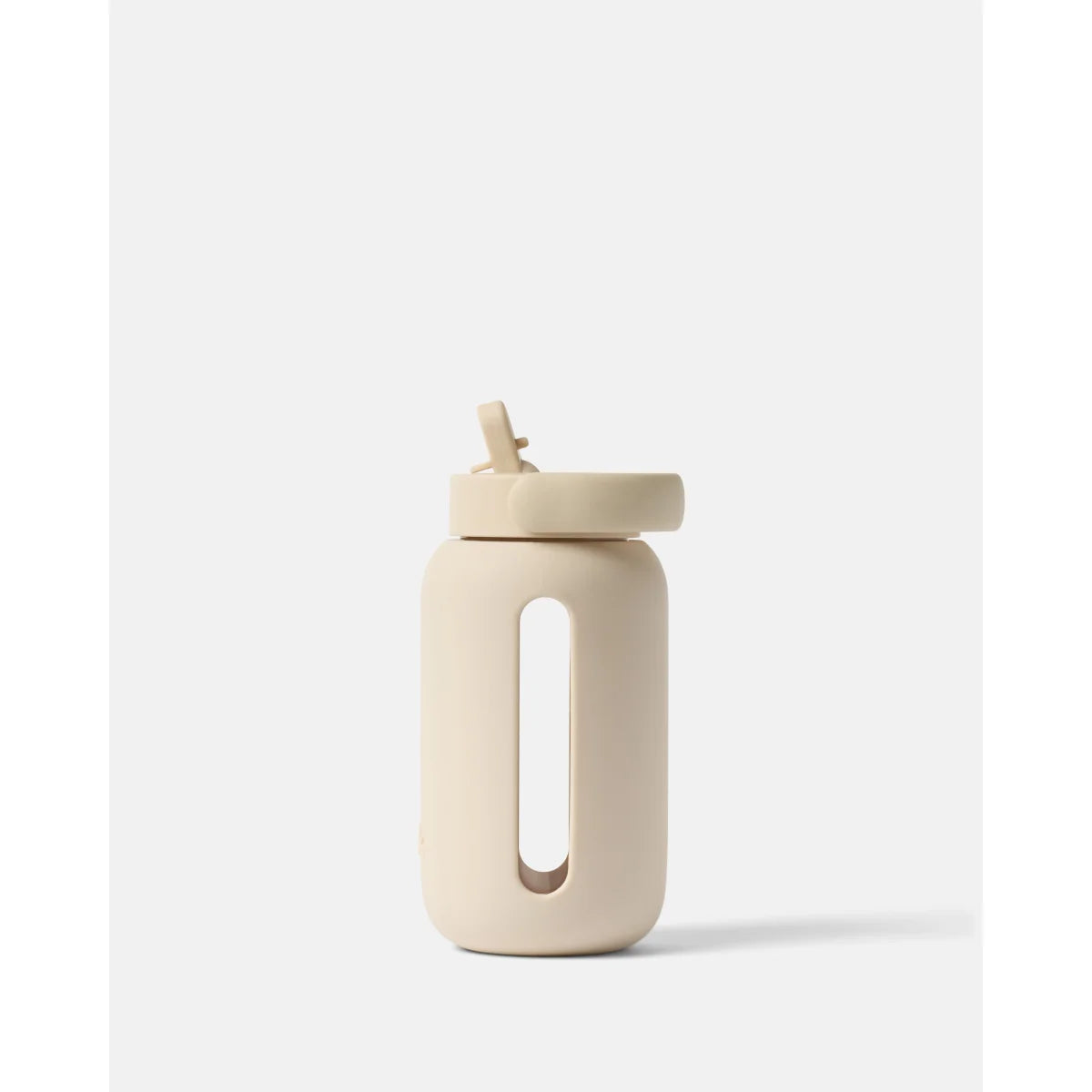 Bink Mini Bottle Flip Cap in Stone (steinfarben), Glas-Trinkflasche mit Flip-Verschluss