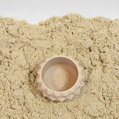 Mini-Spielzeugschale Diamant aus rosa Keramik mit floralem Relief für Magic Sand