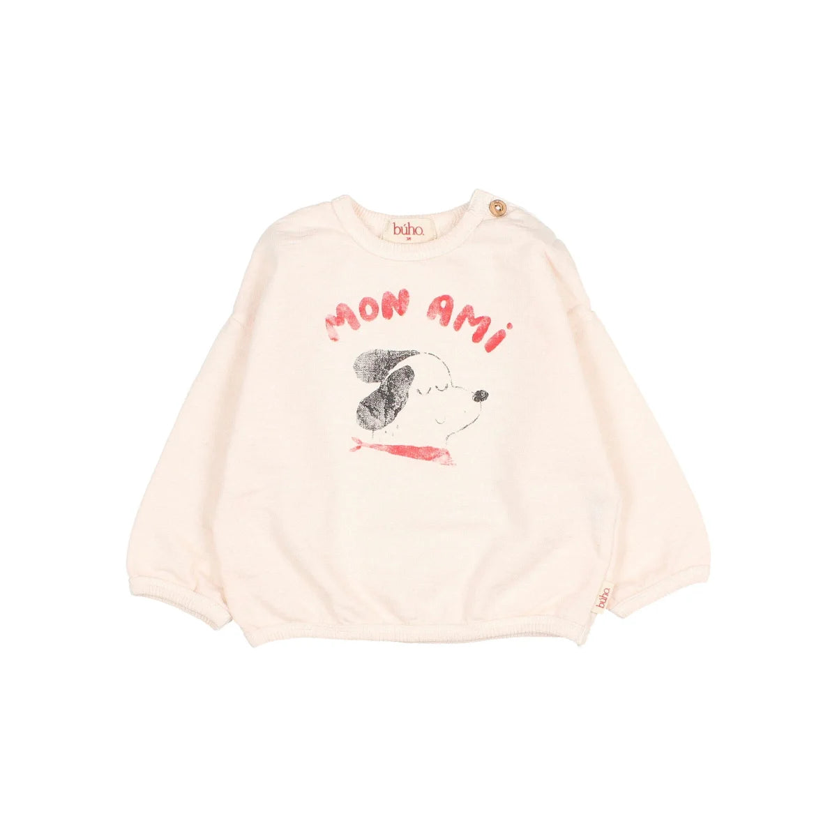 Mon Ami Sweatshirt Creme: Langarm-Pulli mit Mon Ami-Print