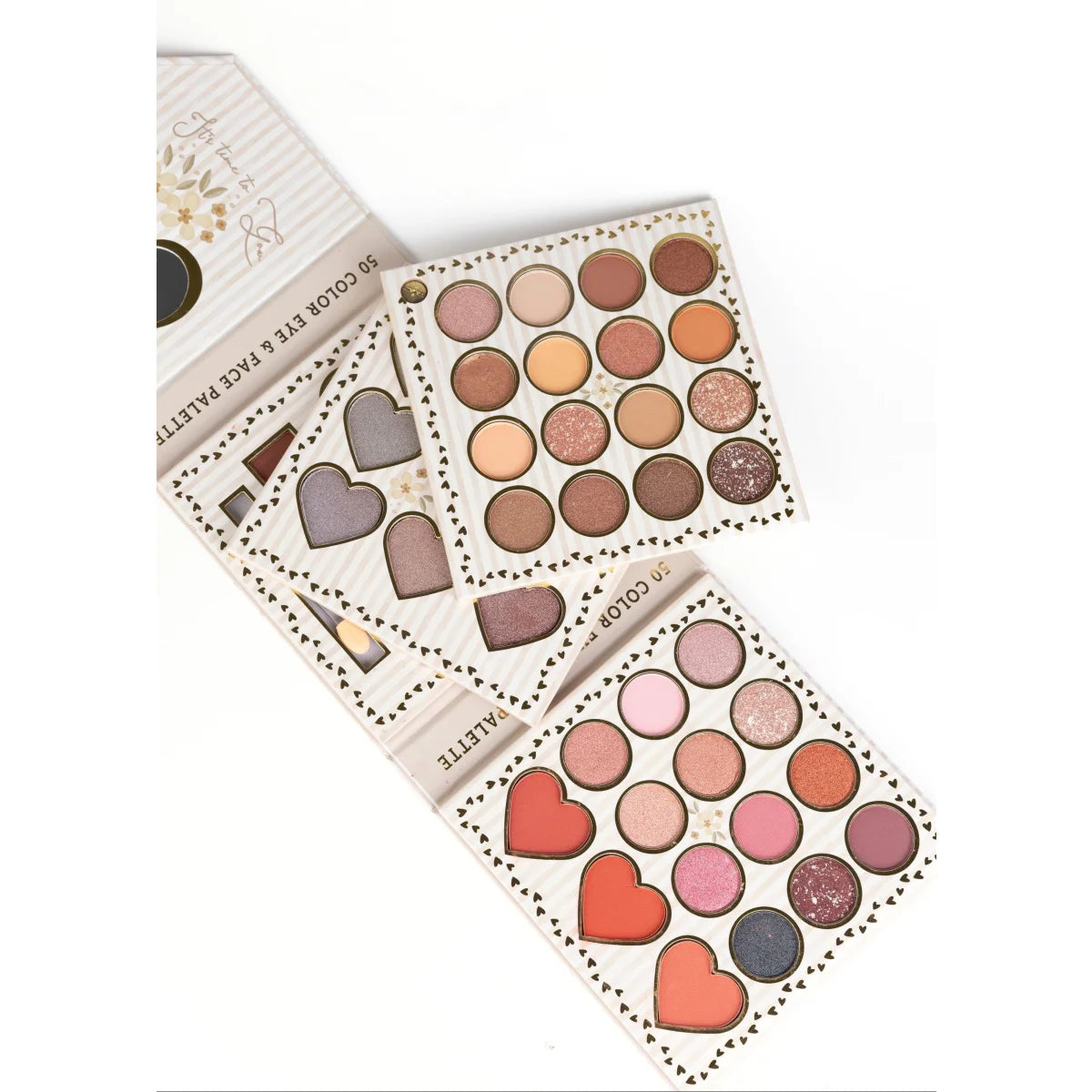 Mon chérie my first make up herzförmige 50-farben augen- und gesichtspaletten mit pastell- und wärmetönen für ökologische baby- & kinderprodukte