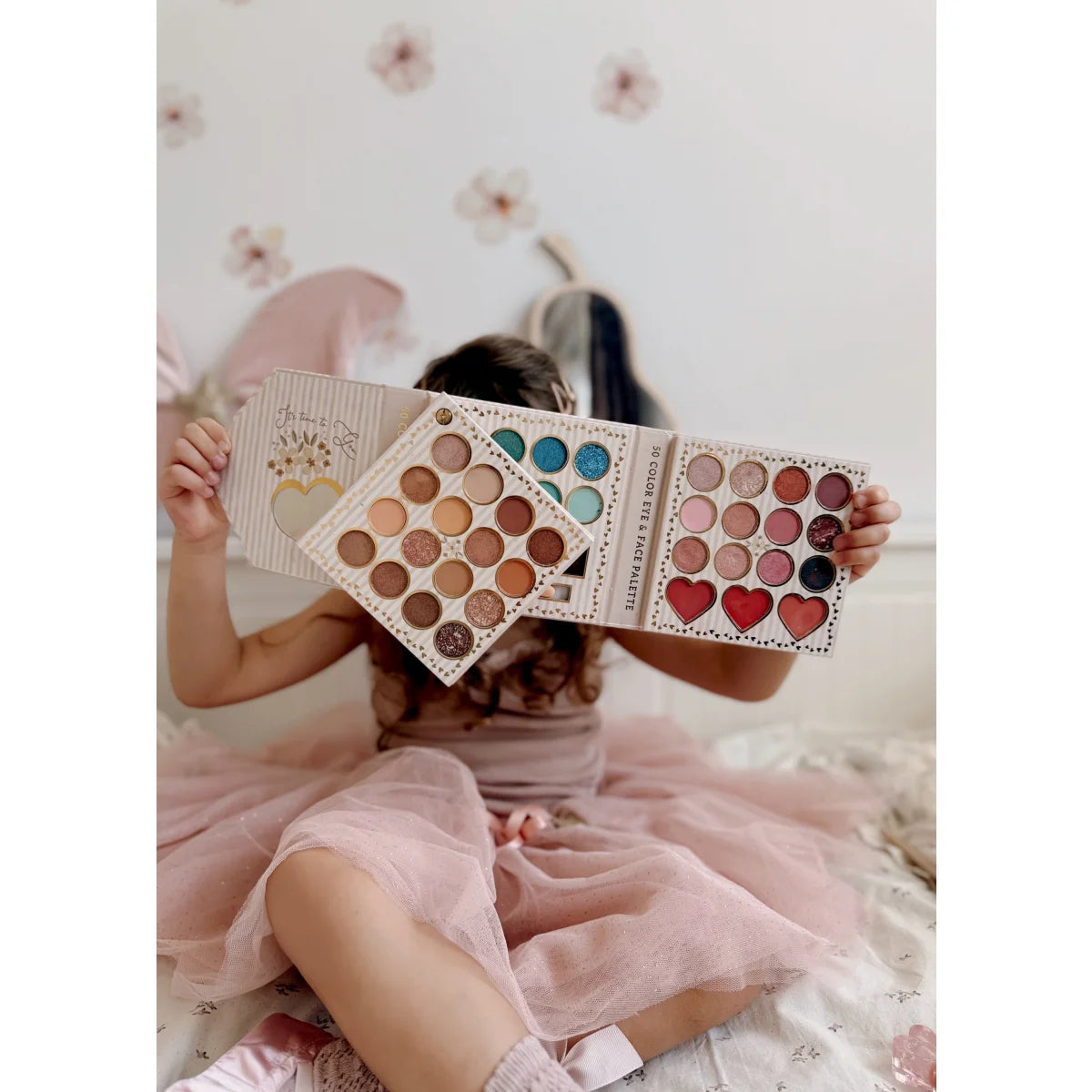 Mon chérie my first make up pastellrosa herz-augenlidschattenpalette mit schimmernden und matten warmen tönen geschenke für neugeborene