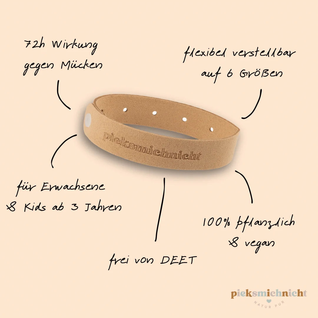 Bräunliches flexibles Leder-Armband Mückenschutz für cool kids club