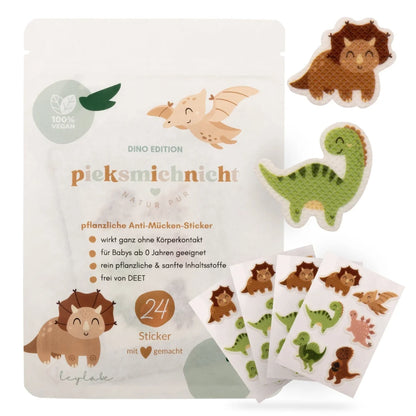 Vegane Anti-Juckreiz-Sticker Dino Edition, nachhaltige ökologische Babyprodukte