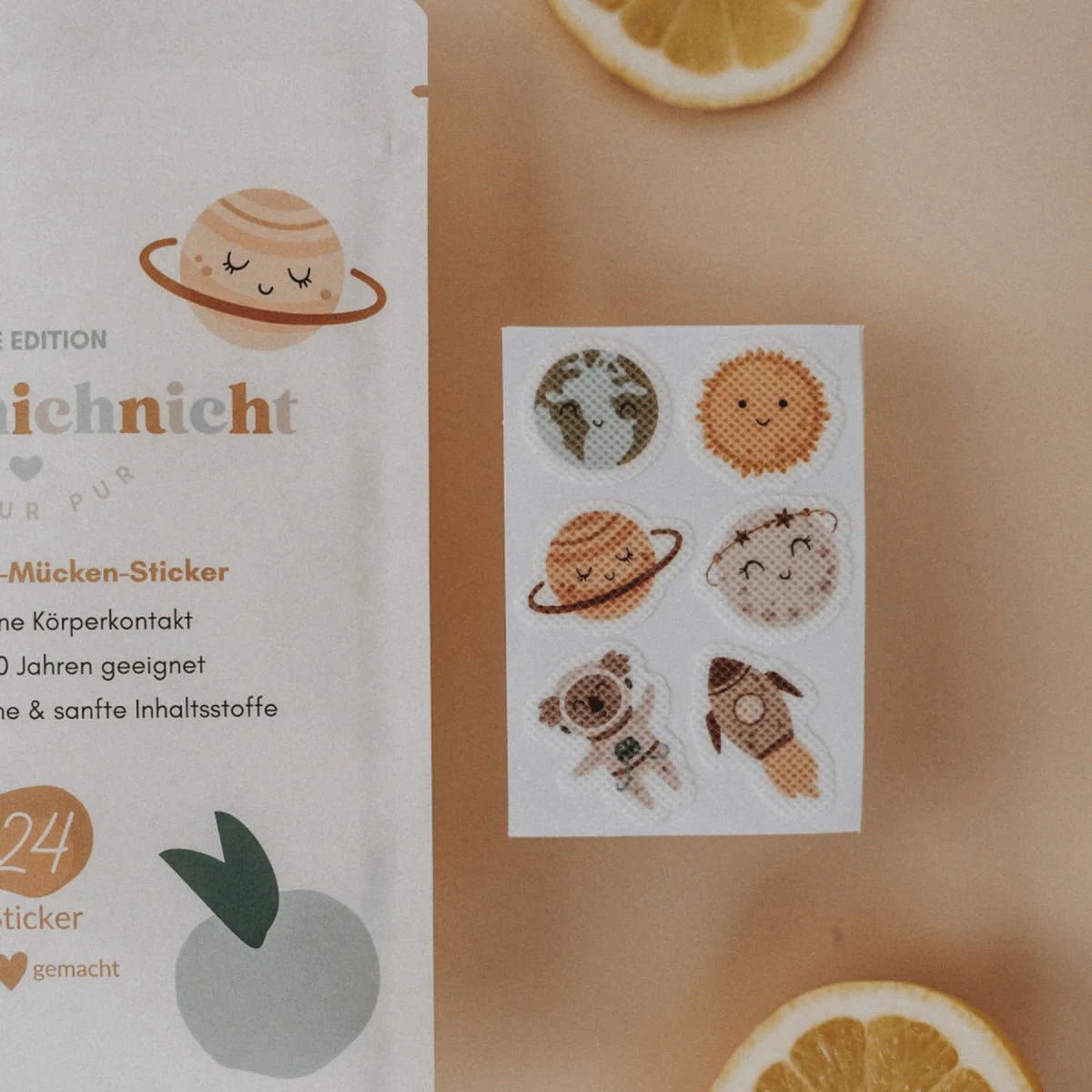 Sechs niedliche cartoon-Planet-Sticker, SPACE Edition für cool kids club