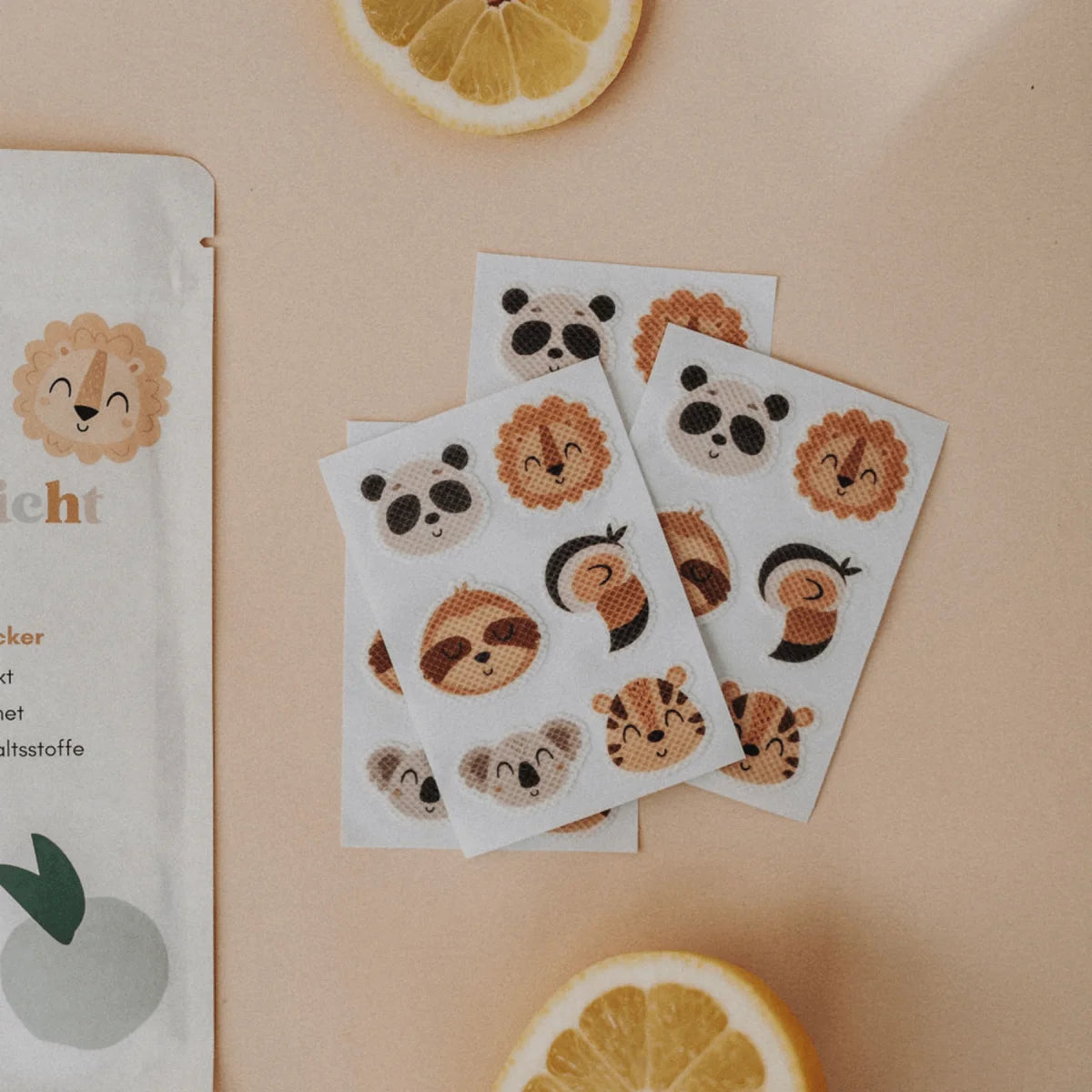 Mückenschutz Sticker Wildlife: niedliche Tiergesichter in Erdtönen