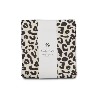 Noos Puffy Cross Mulltuch Holy Cow Leopard-Print 120x120cm