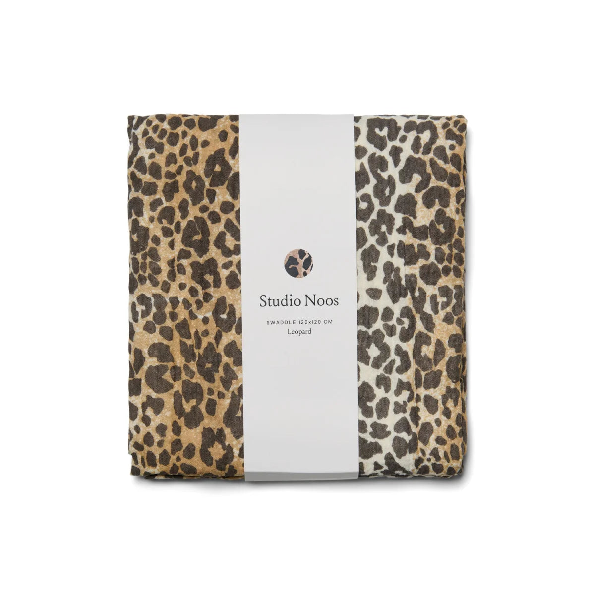 Leopard-Mulltuch 120x120cm von Studio Noos mit Noos Puffy Cross