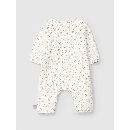 Weiße Blumendruck-Baby-Romper aus Musselin für Neugeborene