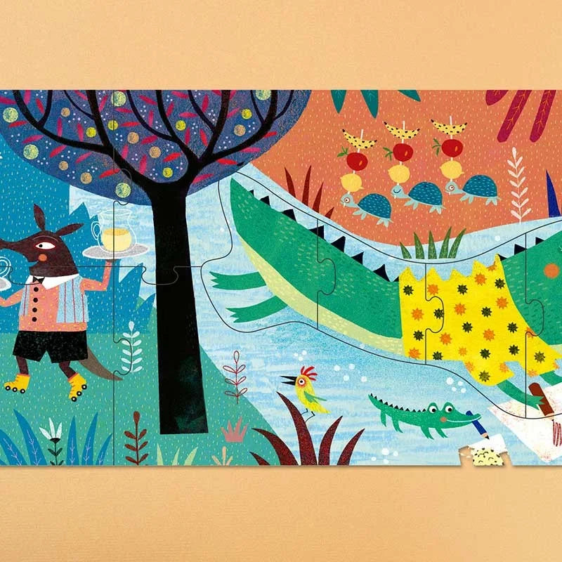 Buntes Tierpuzzle My Jungle Puzzle mit Dschungelmotiven