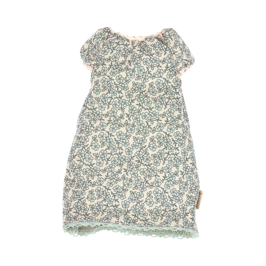 Nachthemd größe 2 mit zartem geblümmtem muster in creme grün und grau, nachhaltige babykleidung schweiz